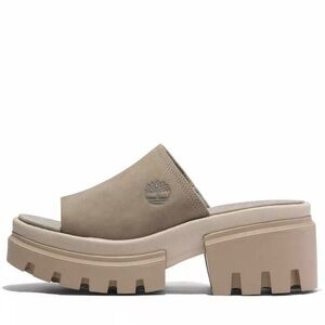 Timberland Womens Everleigh Light Taupe Nebuck Slide Sandals Shoes size 7 NWB